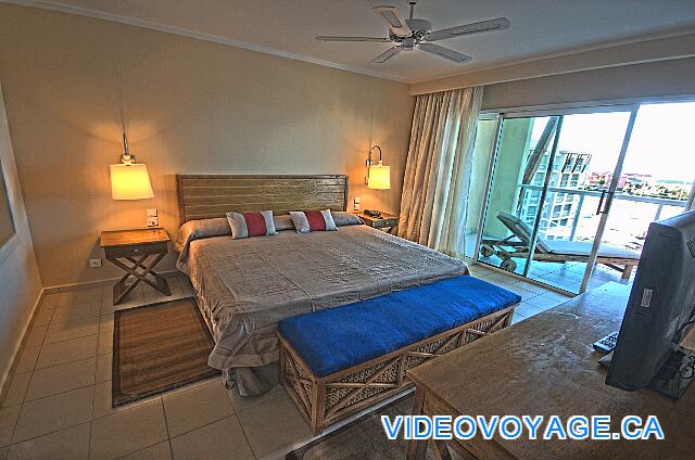 Cuba Varadero Melia Marina Varadero The bedroom of the suite, with a HD TV on the stand by the bed