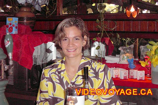 Cuba Varadero Bellevue Puntarena Playa Caleta Resort At Cascada bar in 2003, a beautiful smile.