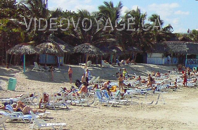 Cuba Varadero Sol Palmeras Sometimes sunshades are installed in the top of the beach, which is unnecessary for customers.