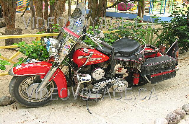 Cuba Varadero Sol Palmeras Sur le site, vous allez voir une moto Harley-Davidson des années 1950 utilisé par un employé.