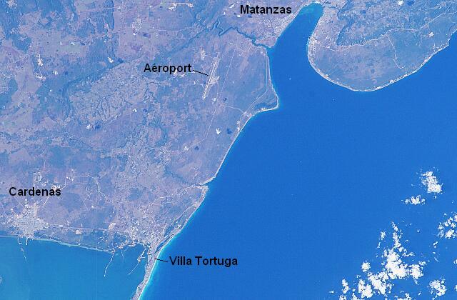 Cuba Varadero Villa Tortuga A satellite photograph of the region of Matanzas, Varadero, Cardenas, ...